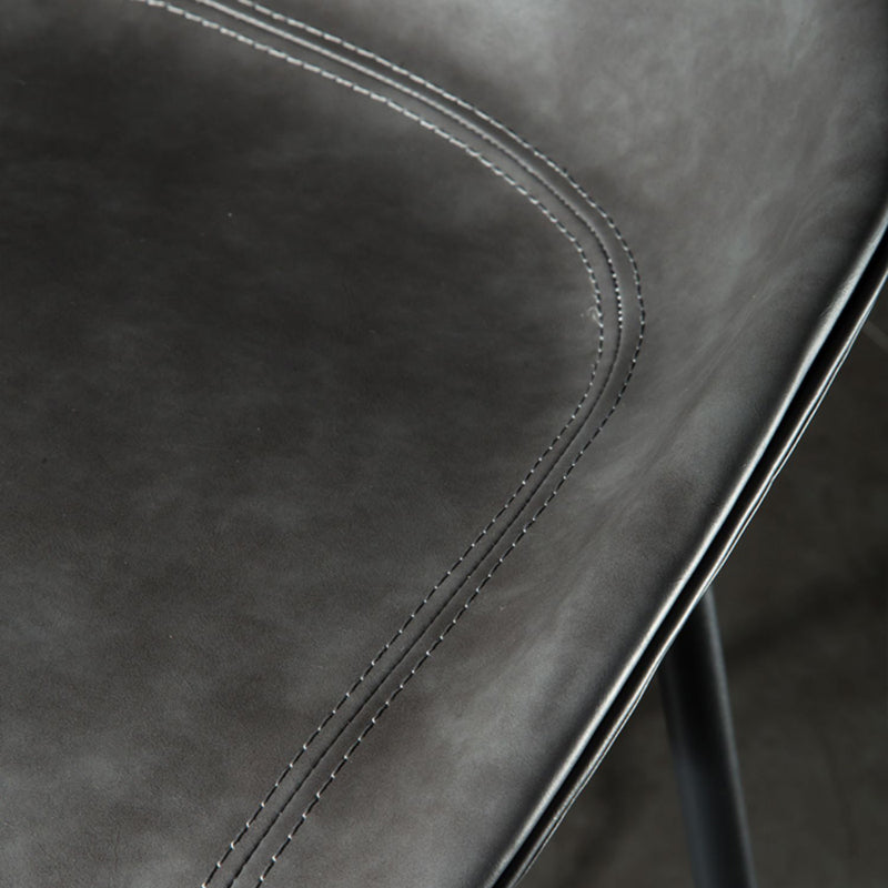 Modern Style Counter Stool Faux Leather Backless Barstool with Footrest