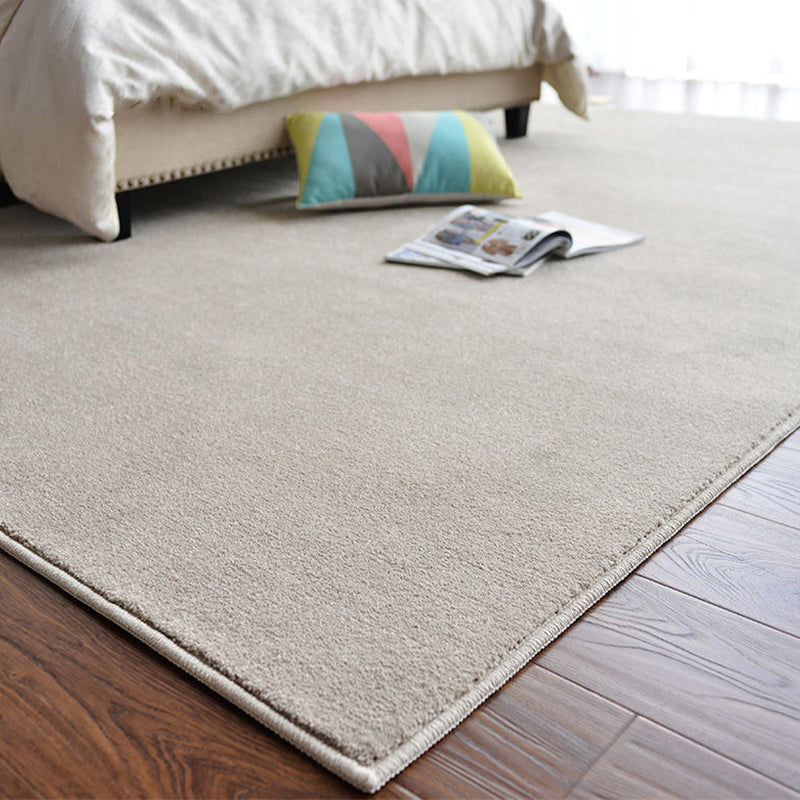 Simple Indoor Rug Pet Friendly Rectangle Cloakroom Carpet Solid Color Polyster Area Carpet