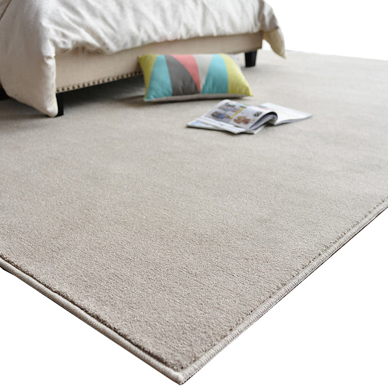 Simple Indoor Rug Pet Friendly Rectangle Cloakroom Carpet Solid Color Polyster Area Carpet