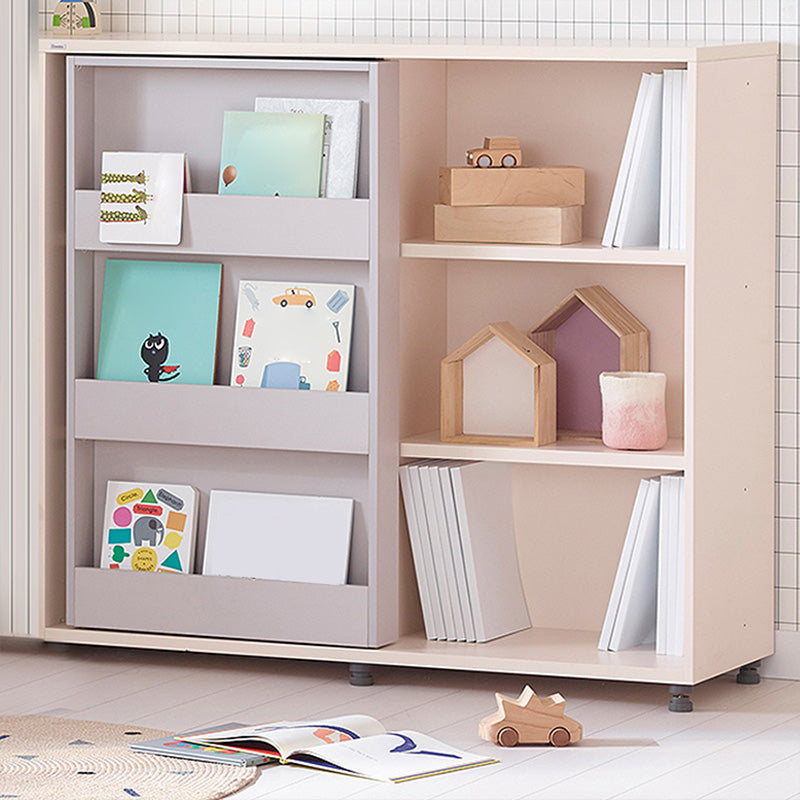 Modern Closed Back Freestanding Book Shelf with 1 Door in White