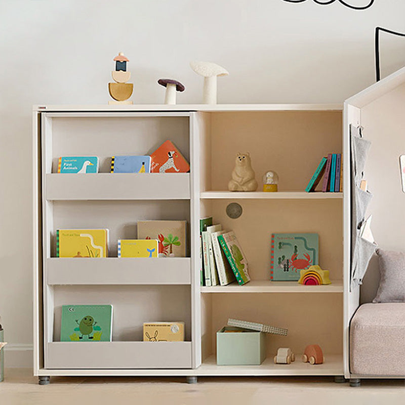 Modern Closed Back Freestanding Book Shelf with 1 Door in White