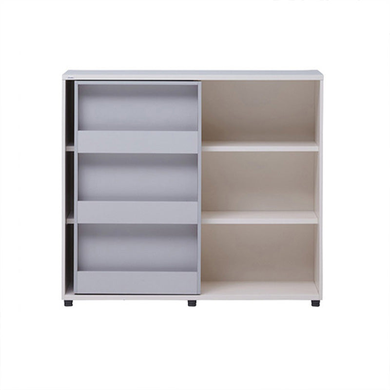 Modern Closed Back Freestanding Book Shelf with 1 Door in White