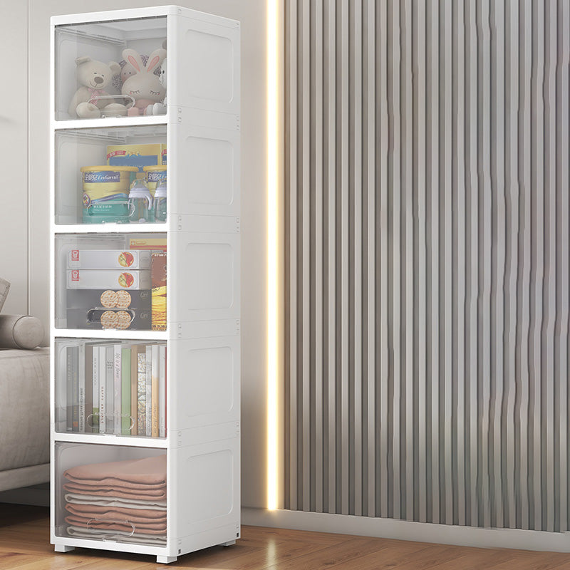 Contemporary Plastic Book Shelf with Closed Back Standard with Doors