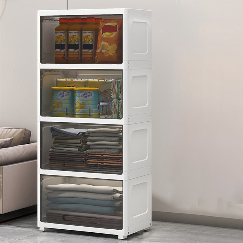 Contemporary Plastic Book Shelf with Closed Back Standard with Doors