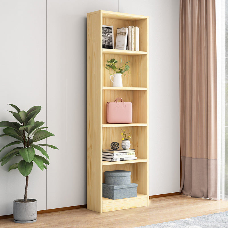 Scandinavian Solid Wood Cubby Storage Bookcase with Closed Back in Natural