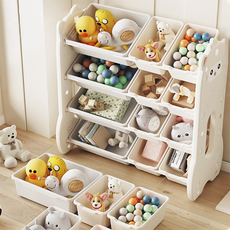 Contemporary Animals Plastic Toy Organizer Freestanding Closed Back Non-Skid