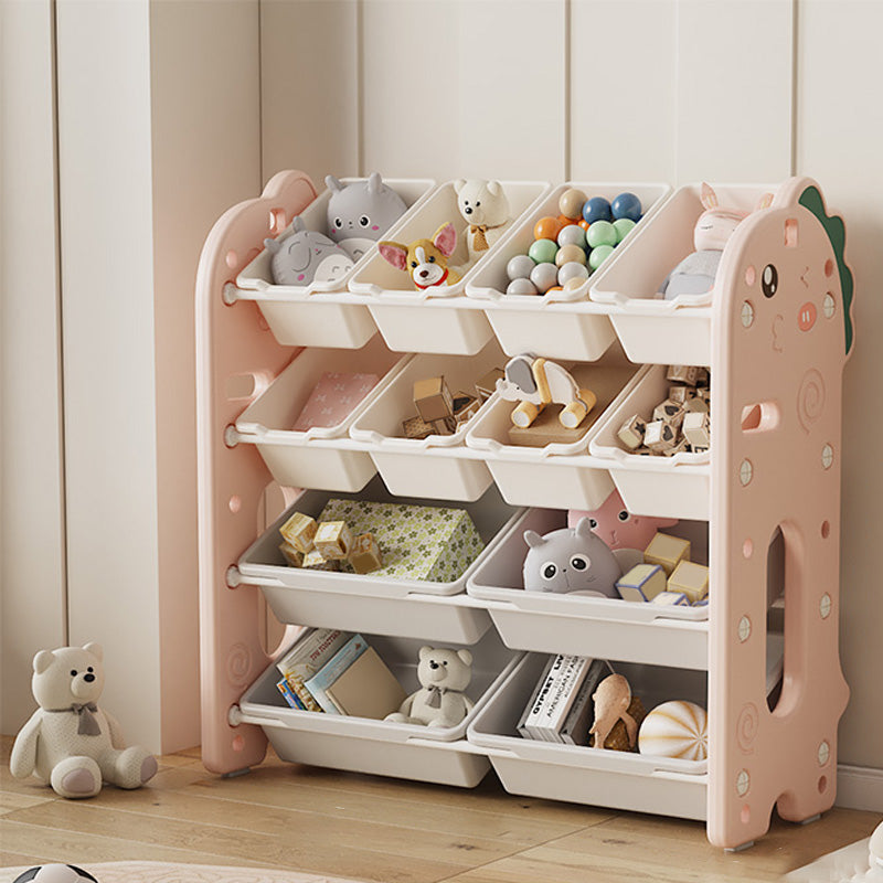 Contemporary Animals Plastic Toy Organizer Freestanding Closed Back Non-Skid