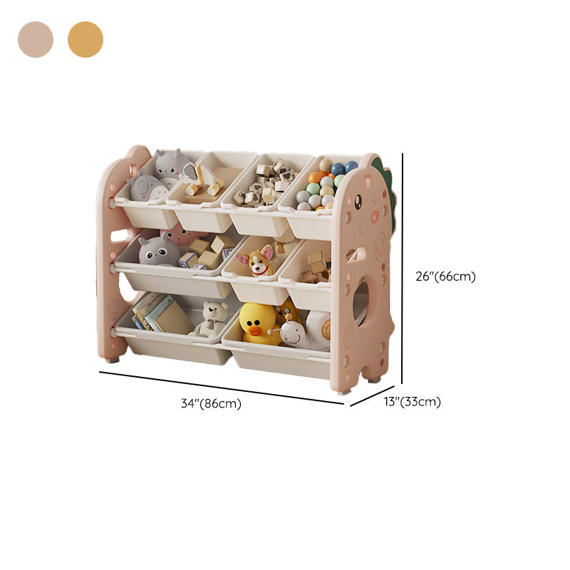 Contemporary Animals Plastic Toy Organizer Freestanding Closed Back Non-Skid