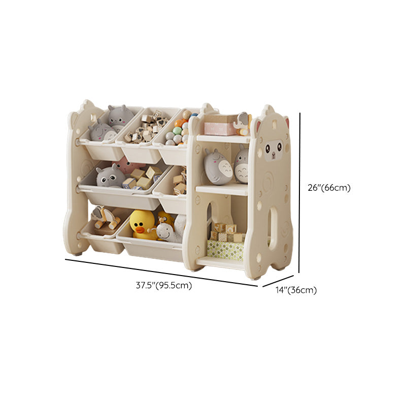 Contemporary Animals Plastic Toy Organizer Freestanding Closed Back Non-Skid