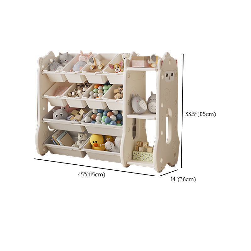 Contemporary Animals Plastic Toy Organizer Freestanding Closed Back Non-Skid