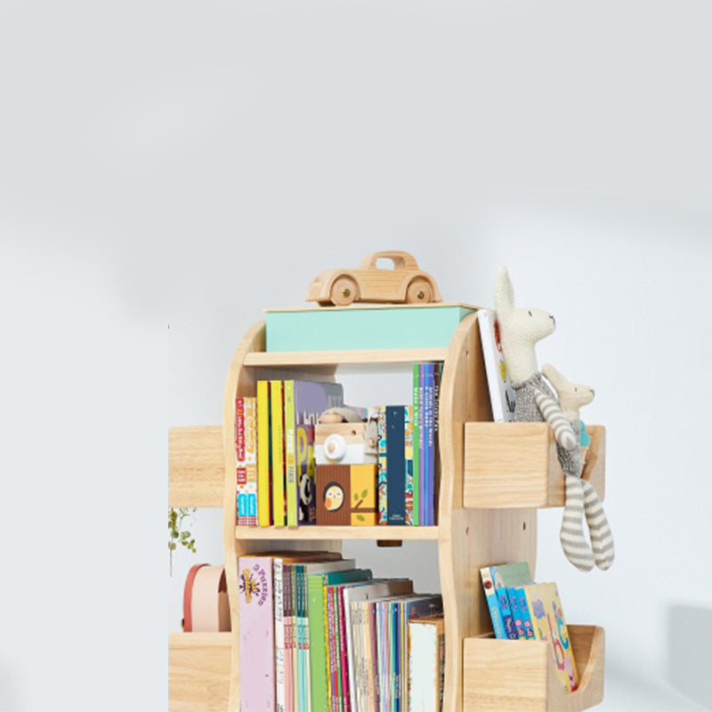 Light Solid Wood Book Shelf Freestanding Rotatable Book Display