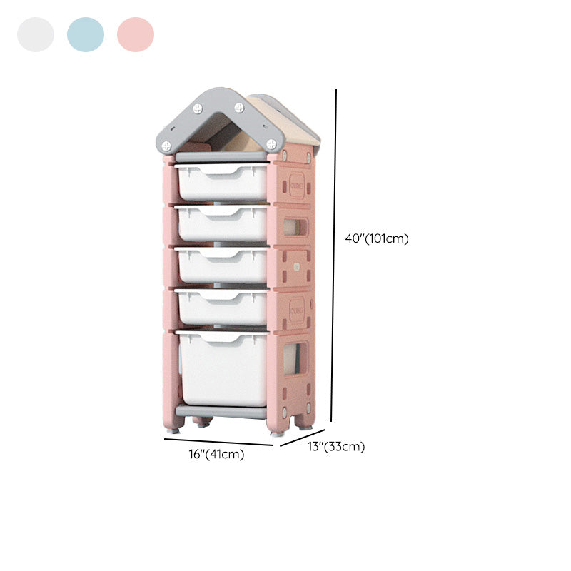 Modern Plastic Shelf Freestanding Book Display with Open Back Storage Organizer