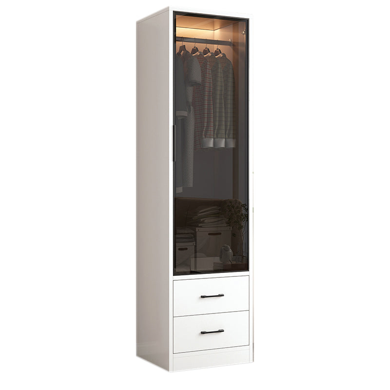Manufactured Wood Kid's Wardrobe Contemporary White Armoire Closet with Storage Drawers