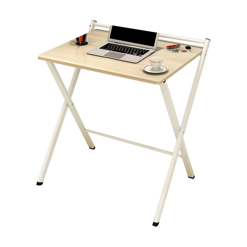 Study Desk with Storage Shelves Wood Foldable Home Writing Desk