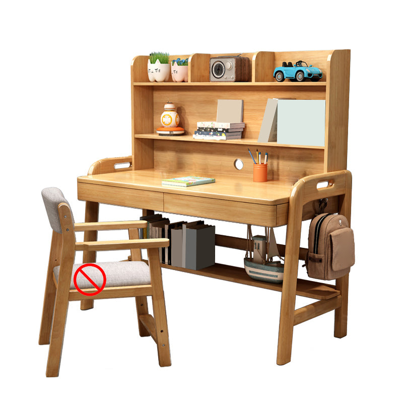 Contemporary Student Table with Side Storage Hook and Storage Drawes