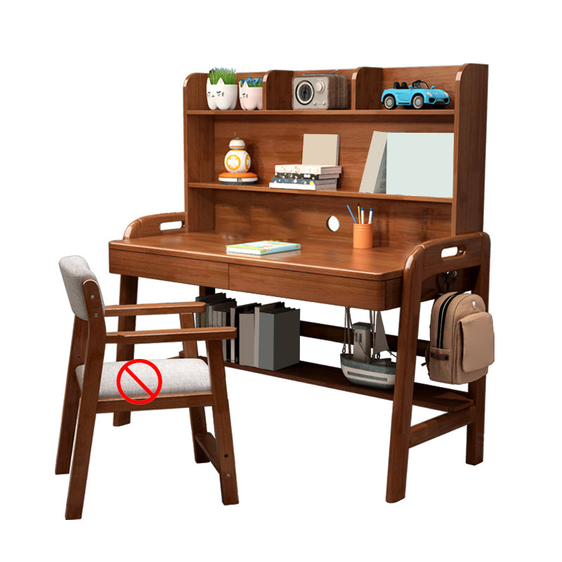 Contemporary Student Table with Side Storage Hook and Storage Drawes