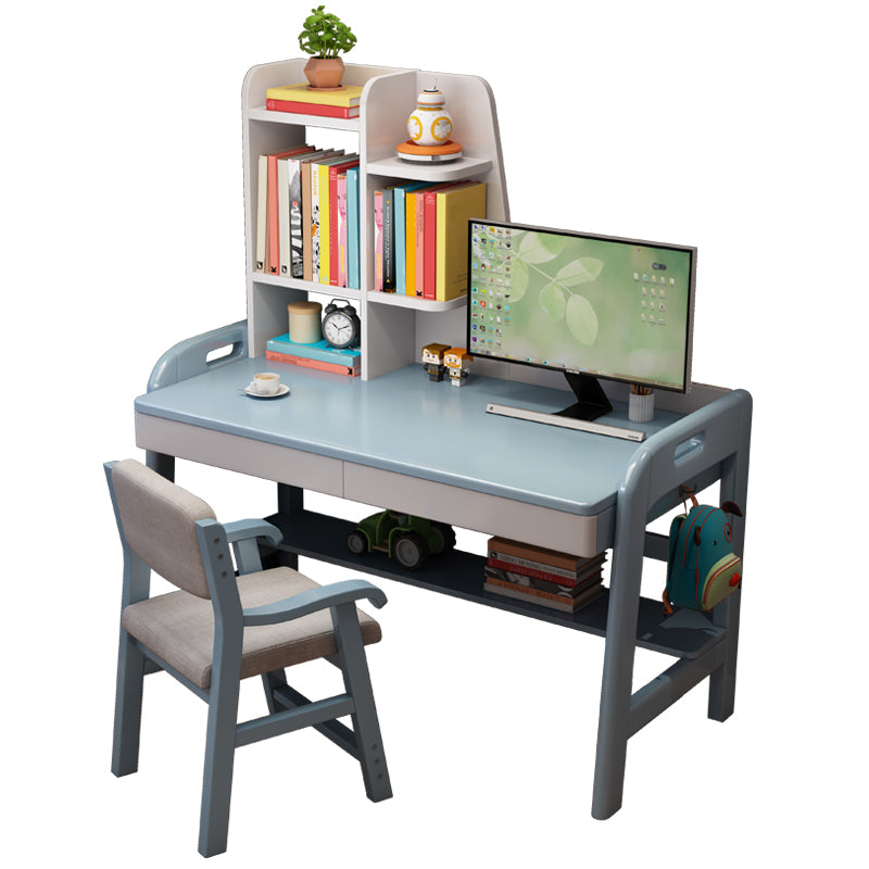 23.62" Width Kids Desks with with Bookshelf Solid Wood Child Desks Writing Desk