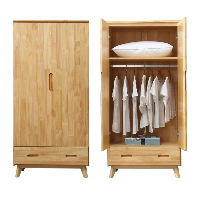 Modern Coat Locker Wooden High Gloss 1-Drawer Kid's Wardrobe