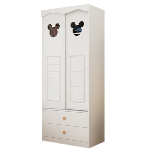Contemporary Matte Kid's Wardrobe High Gloss Wooden Coat Locker