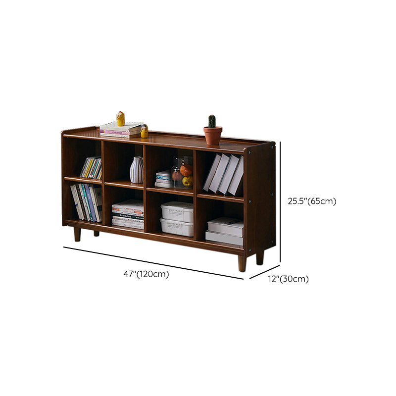 Industrial Closed Back Book Shelf Freestanding Standard Kids Bookshelf in Walnut