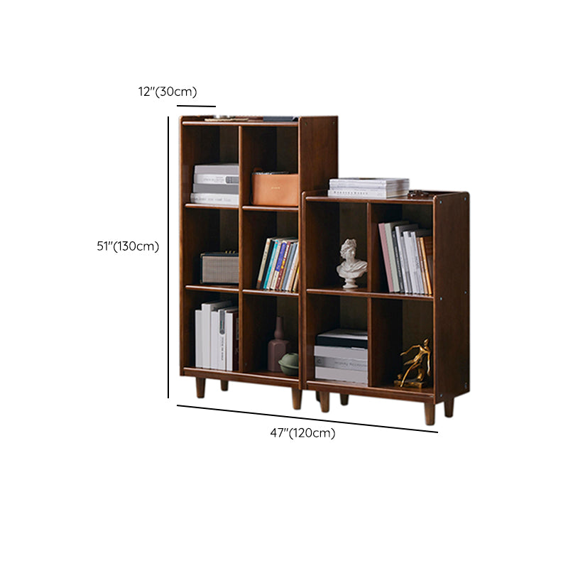 Industrial Closed Back Book Shelf Freestanding Standard Kids Bookshelf in Walnut