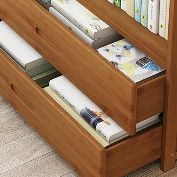 Contemporary Bamboo Book Shelf Freestanding Wood Standard Kids Bookshelf