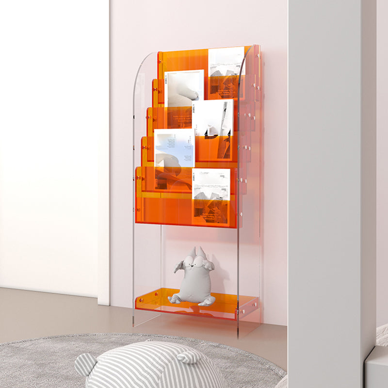 Scandinavian Plastic Book Shelf Freestanding Book Display in Blue/Green/Orange/Pink