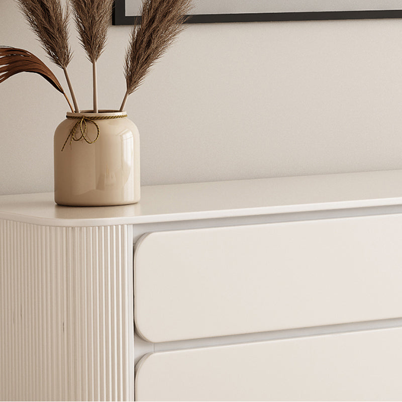 4 Legs White Slate Rectangular Cocktail Table with Storage Drawers