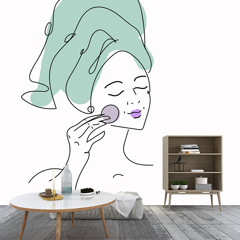 Illustration Figure Pattern Mildew Horizontalt Wall Mural for Living Room
