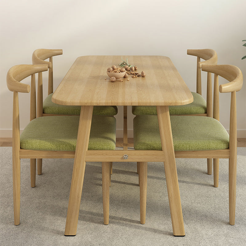 Modern Rectangular Dinner Table Wooden Tabletop with Metal Legs
