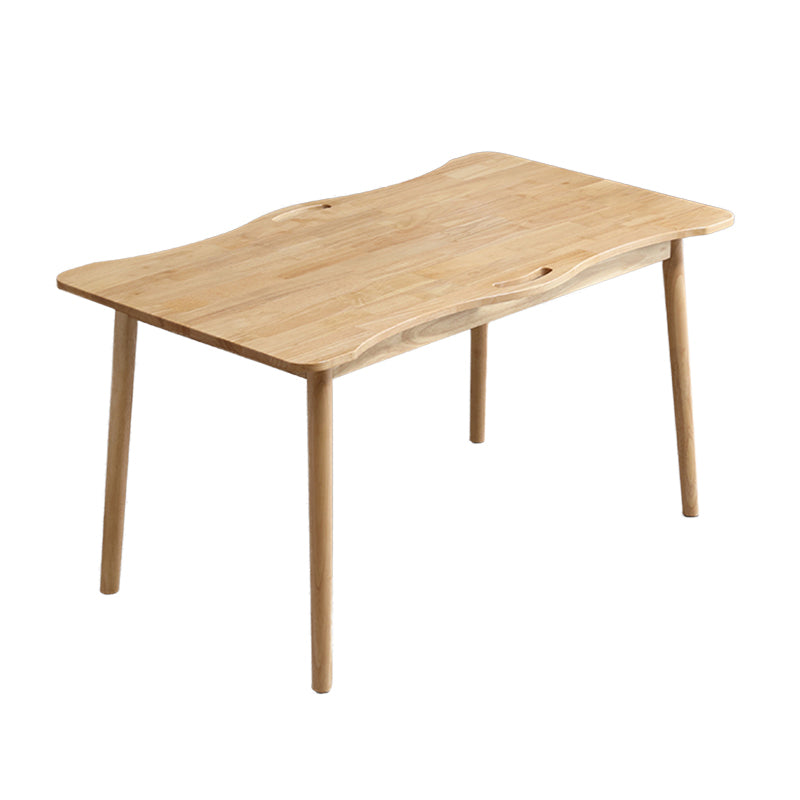 55.1 Inch Rectangular Natural Oak Dining Table Solid Wood Tabletop with 4 Legs