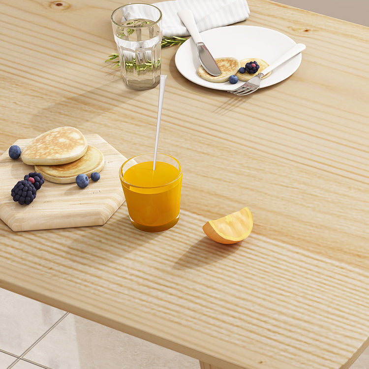 Rectangular Dinner Table Modern Natural Oak Solid Wood Tabletop for Living Room
