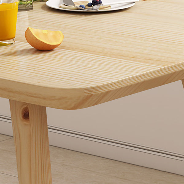 Rectangular Dinner Table Modern Natural Oak Solid Wood Tabletop for Living Room