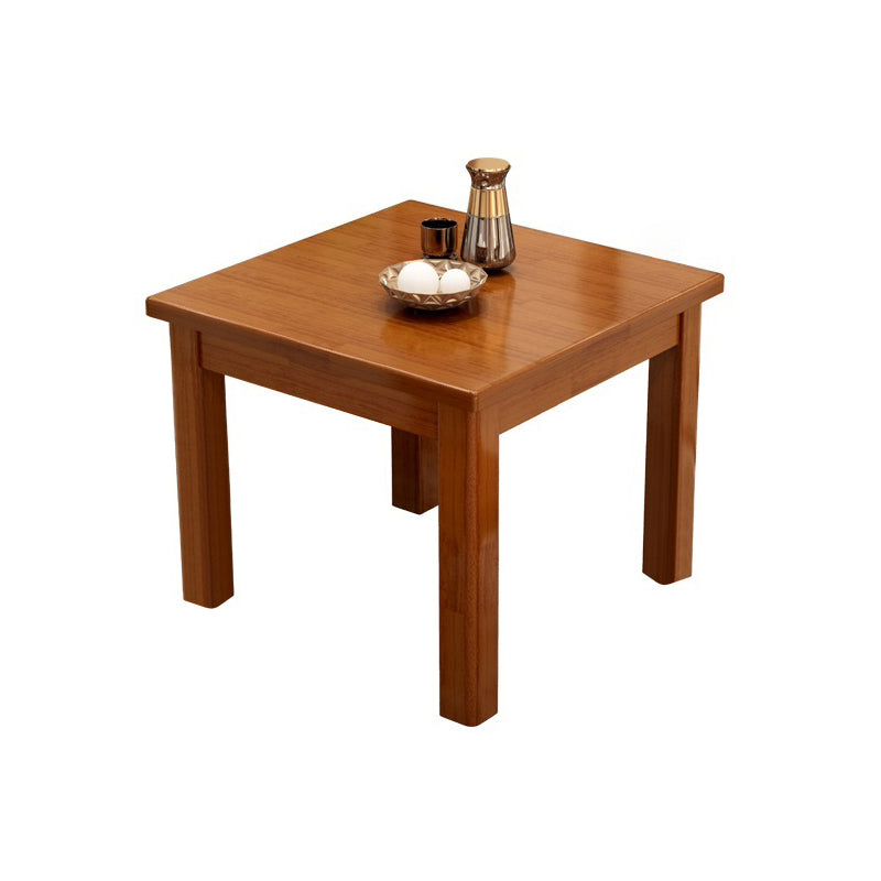 Modern Square Dinner Table Brown Solid Wood Tabletop for 2 Persons