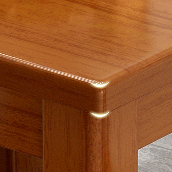 Modern Square Dinner Table Brown Solid Wood Tabletop for 2 Persons