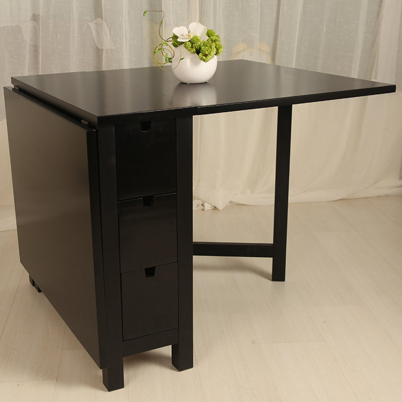 Modern Style Rectangle Solid Wood Drop-Leaf Dining Table, 59" x 31.5" x 29.5"