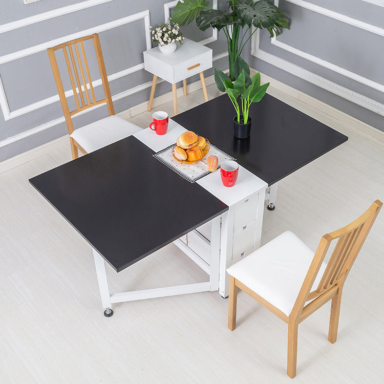 Modern Style Rectangle Solid Wood Drop-Leaf Dining Table, 59" x 31.5" x 29.5"