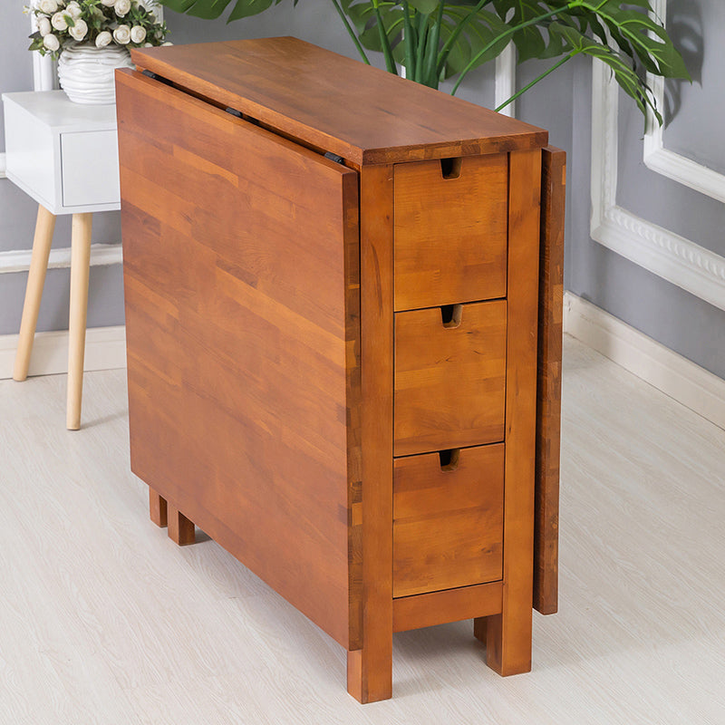 Modern Style Rectangle Solid Wood Drop-Leaf Dining Table, 59" x 31.5" x 29.5"
