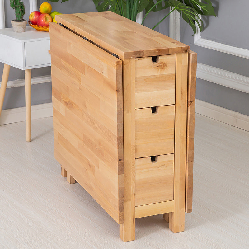 Modern Style Rectangle Solid Wood Drop-Leaf Dining Table, 59" x 31.5" x 29.5"