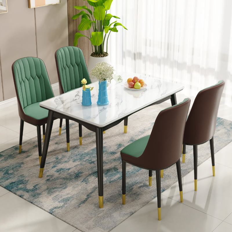 Contemporary Style Rectangle Glass Dining Site Table with 4-foot