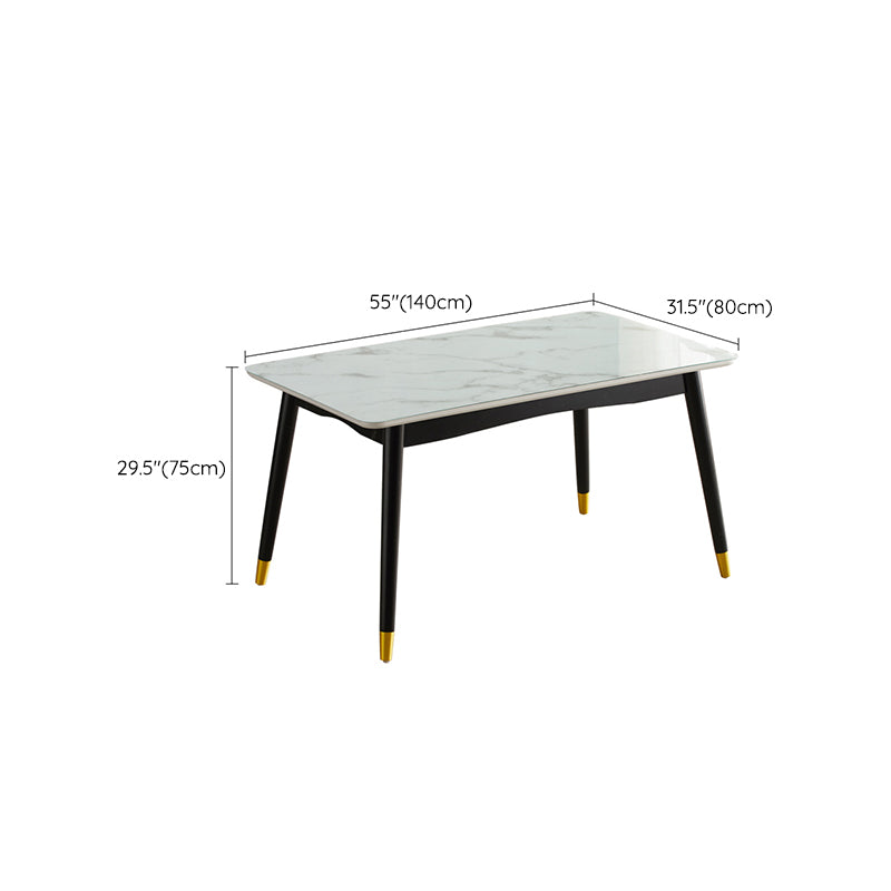 Contemporary Style Rectangle Glass Dining Site Table with 4-foot