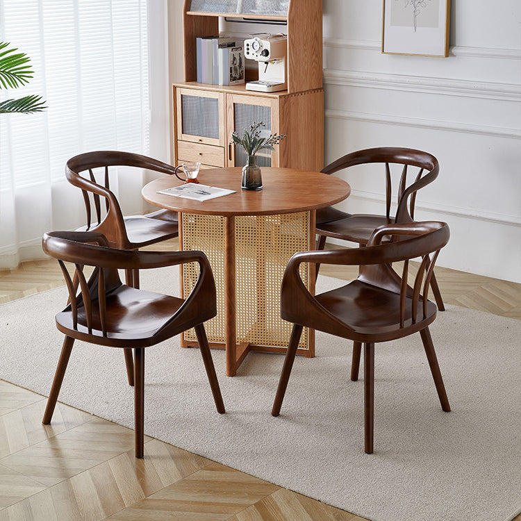 Modern Indoor Dining Arm Chair Solid Wood Windsor Back Arm Chair