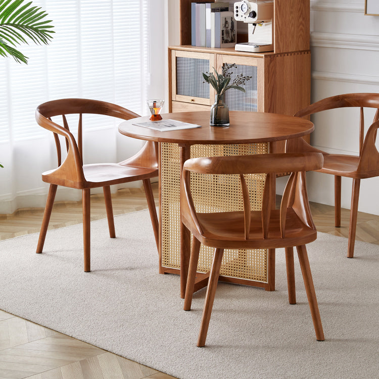 Modern Indoor Dining Arm Chair Solid Wood Windsor Back Arm Chair