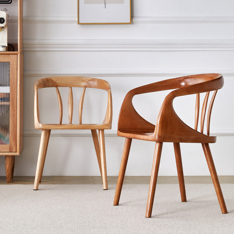 Modern Indoor Dining Arm Chair Solid Wood Windsor Back Arm Chair