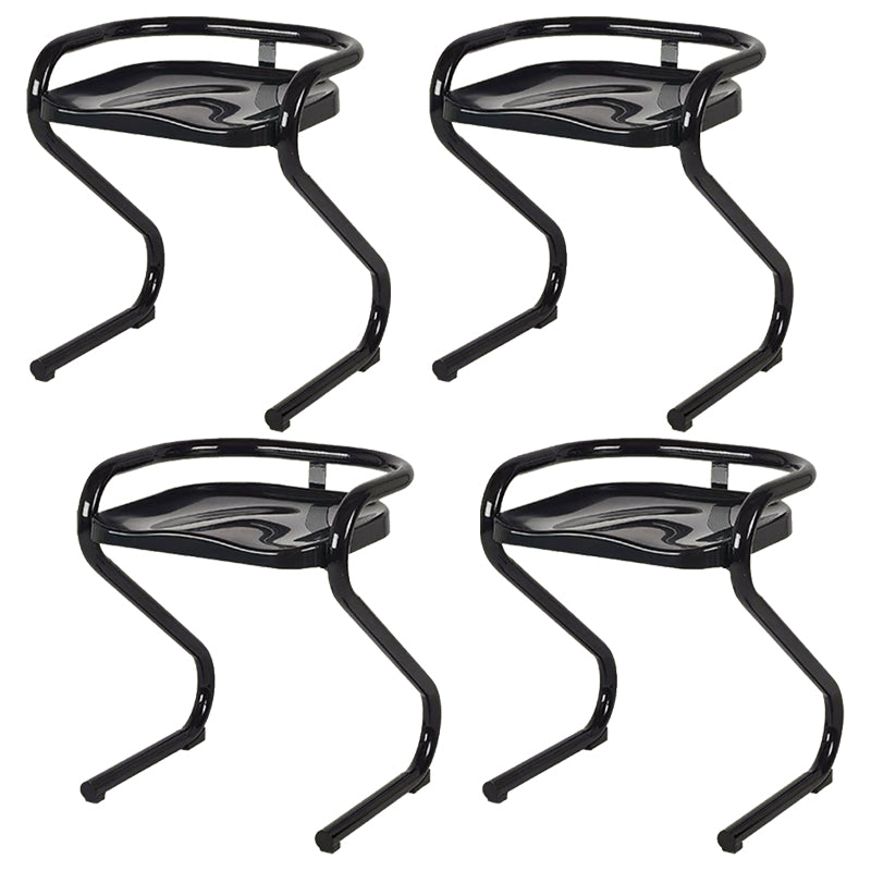 Metal Frame Dining Side Chair Modern Indoor Plastic Backless Chair