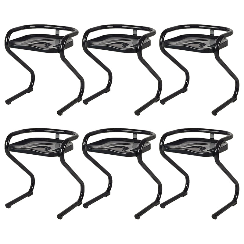 Metal Frame Dining Side Chair Modern Indoor Plastic Backless Chair