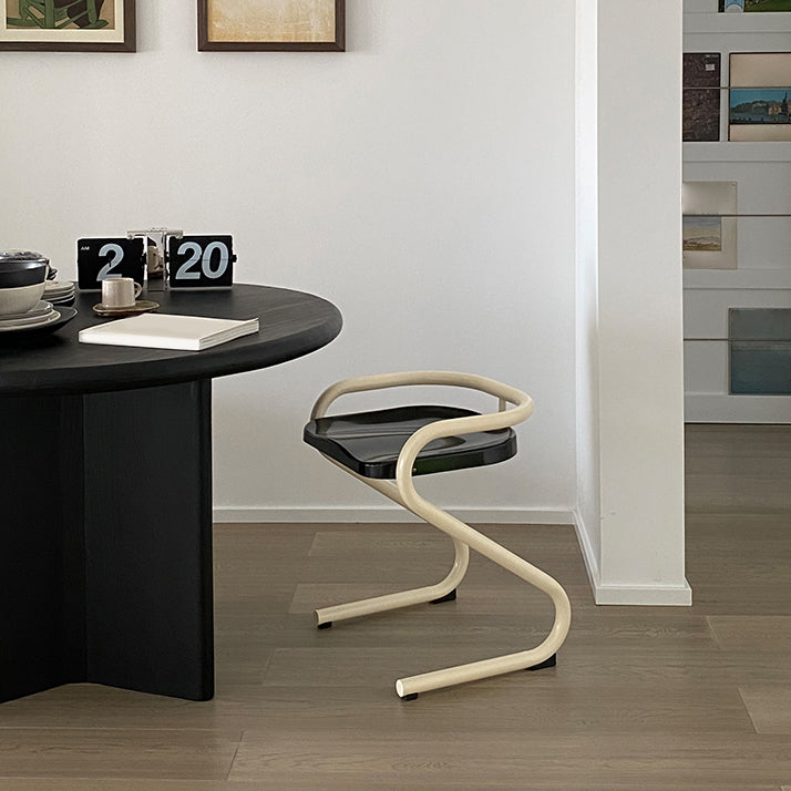Metal Frame Dining Side Chair Modern Indoor Plastic Backless Chair