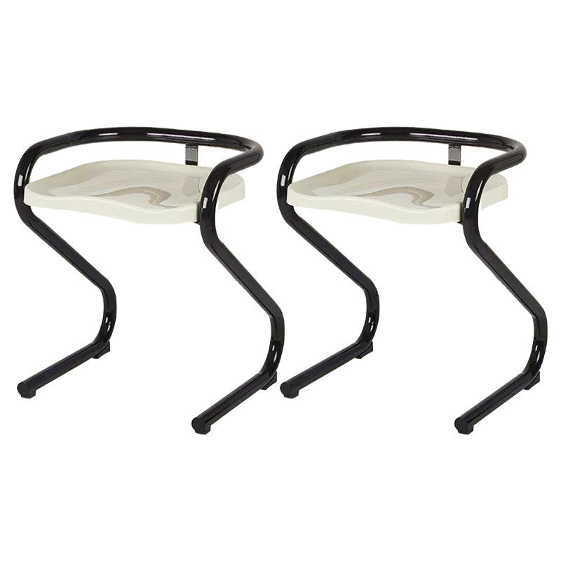 Metal Frame Dining Side Chair Modern Indoor Plastic Backless Chair