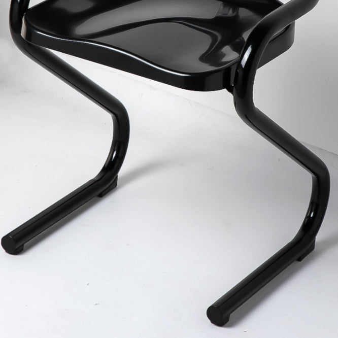 Metal Frame Dining Side Chair Modern Indoor Plastic Backless Chair