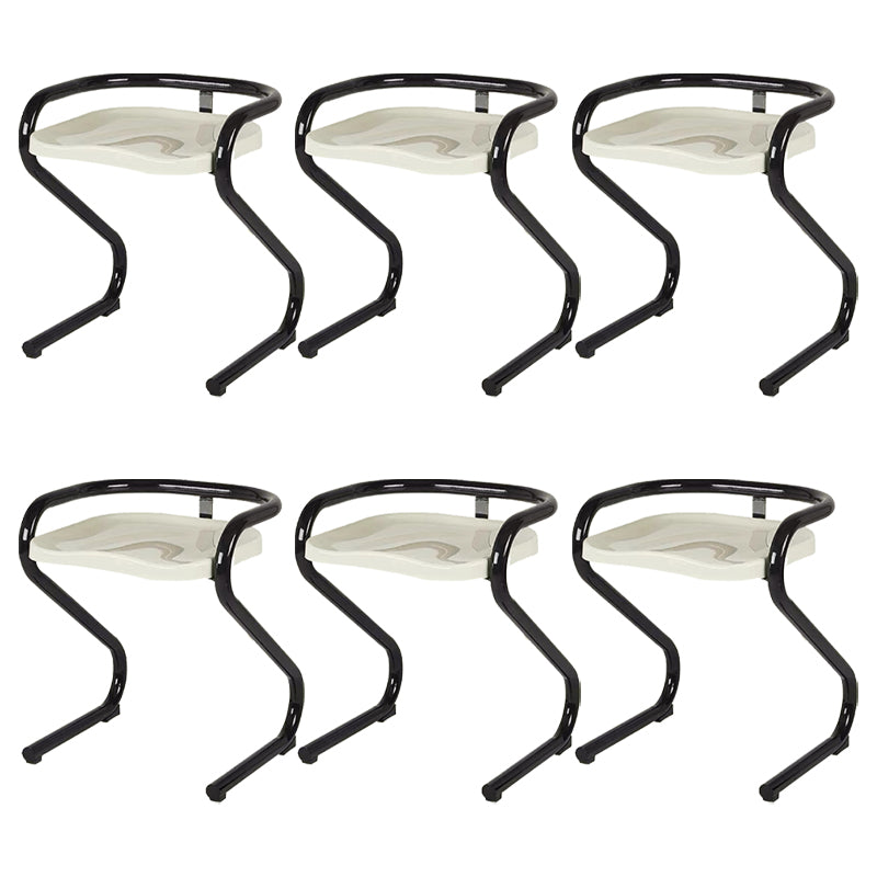 Metal Frame Dining Side Chair Modern Indoor Plastic Backless Chair